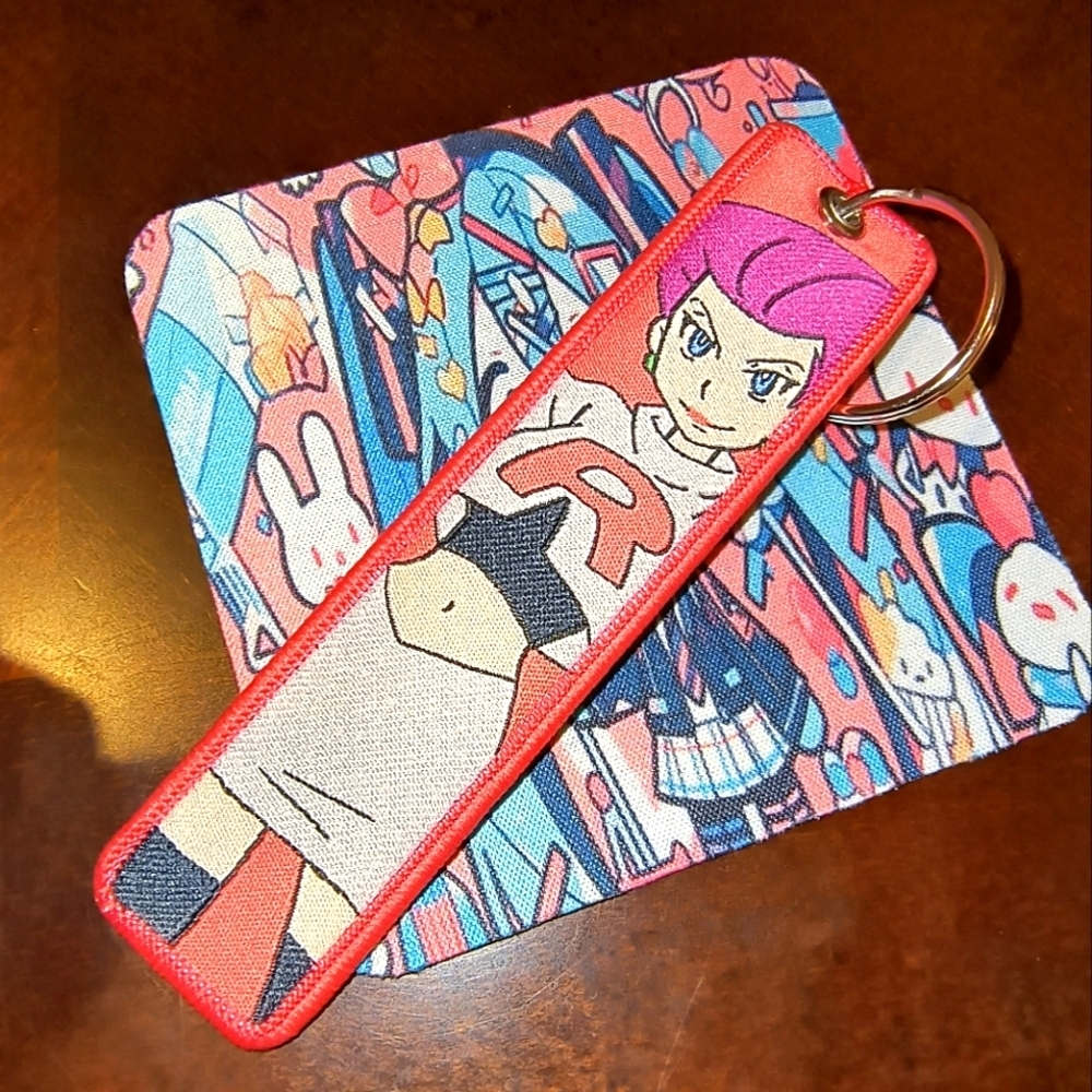 Pokemon Character Jessie from Team Rocket Keychain and Mousepad Set
